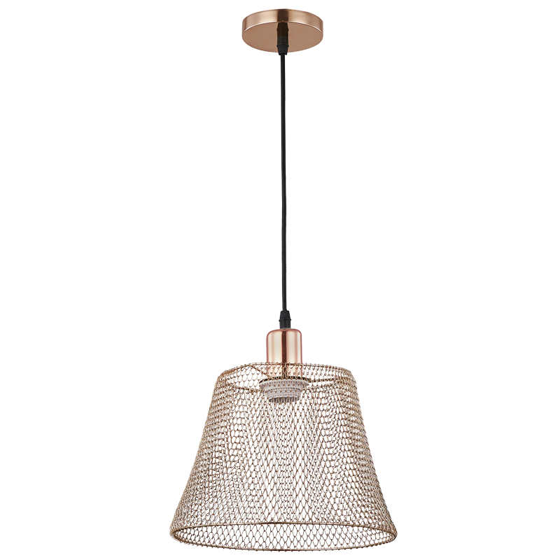 Steel Mesh Rose Gold Pendant with Black Cord (PEN516 ROSE GOLD)