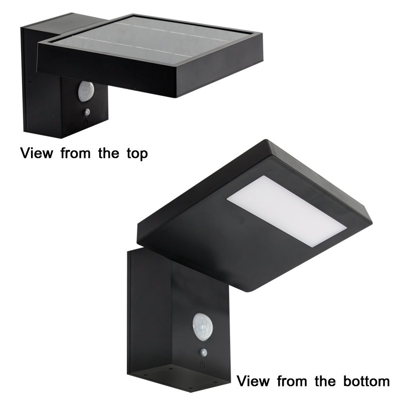 Outdoor Solar LED Sensor Wall Lamp (LS026 MATT BLACK)