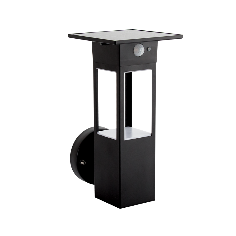 Outdoor Solar LED Sensor Wall Lamp (LS024 MATT BLACK)
