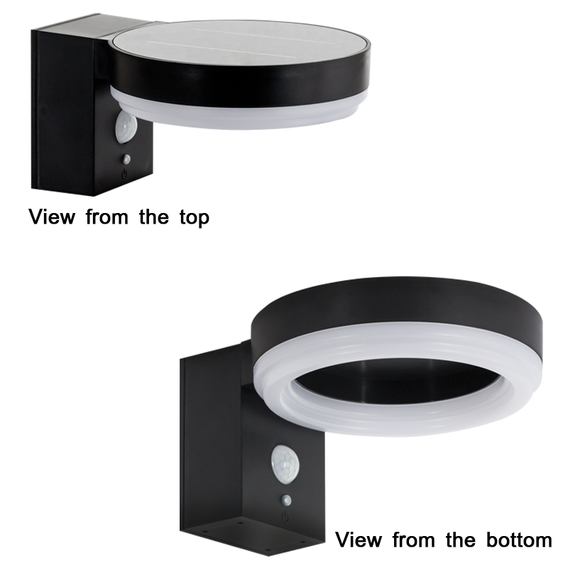 Outdoor Solar LED Sensor Wall Lamp (LS023 MATT BLACK)