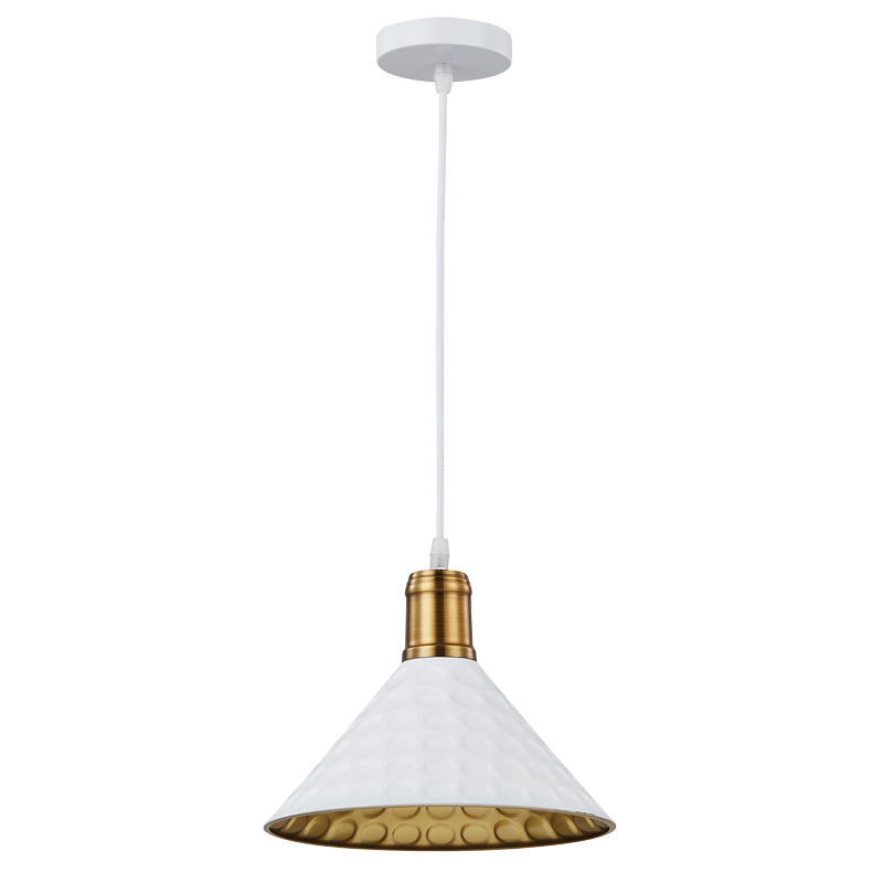 Iron Pendant with White Cord (PEN214 WHITE)