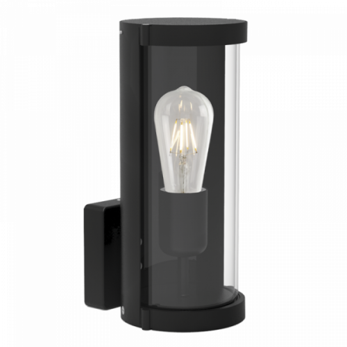 Up Facing Aluminium Lantern with Clear Glass (L370 MATT BLACK)