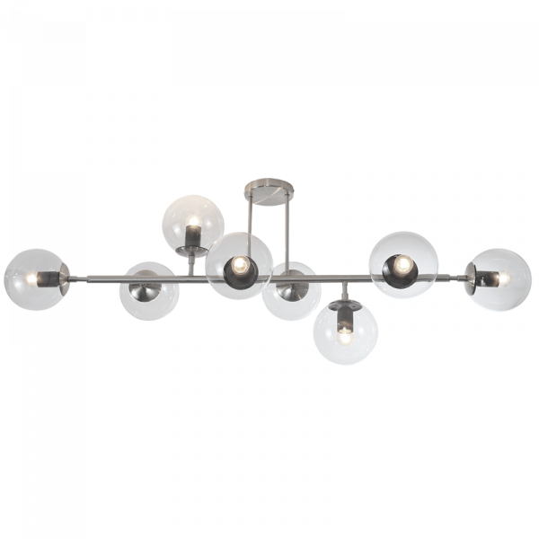 Satin Chrome Ceiling Fitting with Clear Glass (CF563/8 SATIN)