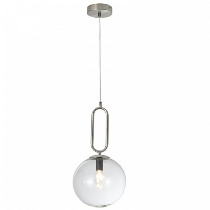 Satin Chrome Pendant with Clear Glass (PEN462 SATIN)