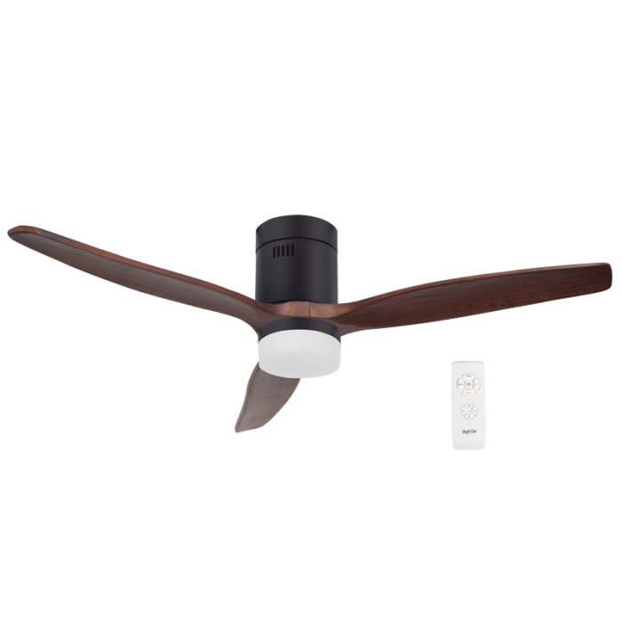 Metal with Solid Wood Blades ( Walnut ) (FCF077 MATT BLACK)