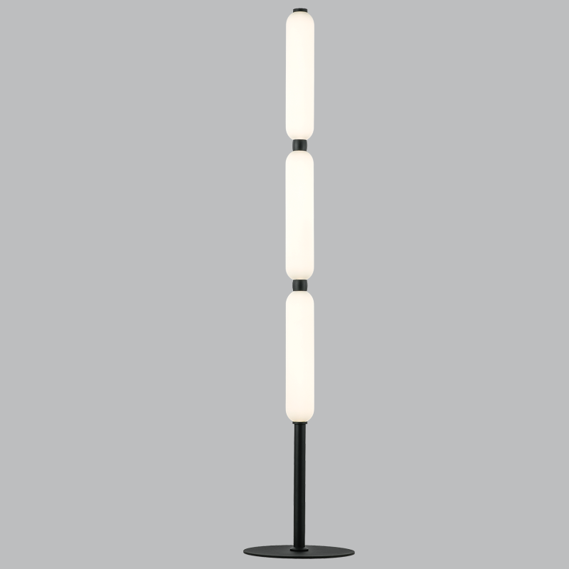Aluminium and Opal Glass Standing Lamp (SL402 BLACK)