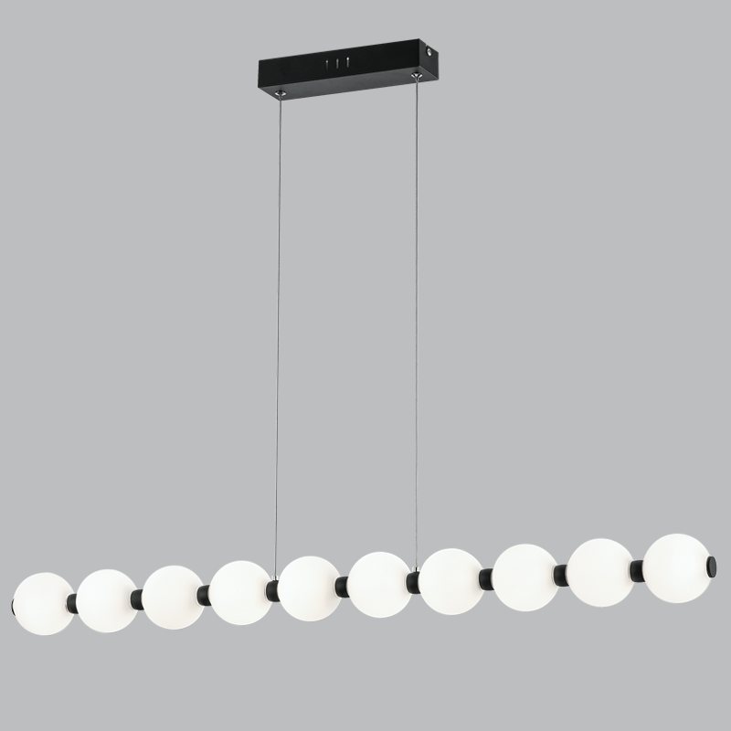 Aluminium and Opal Glass Pendant (PEN793/10 BLACK)