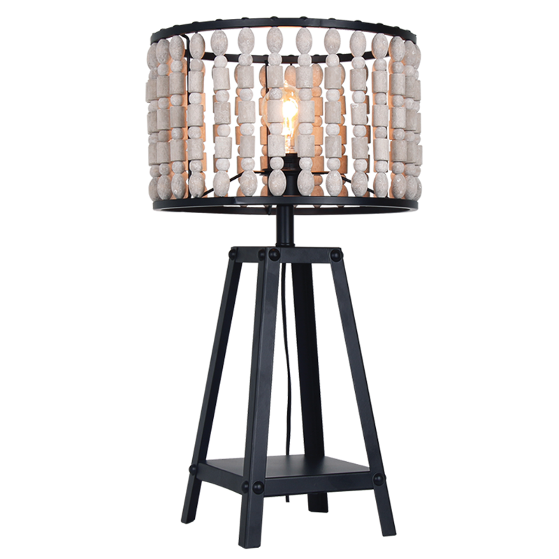 Metal and Wood Bead Table Lamp (TL650 BEAD)