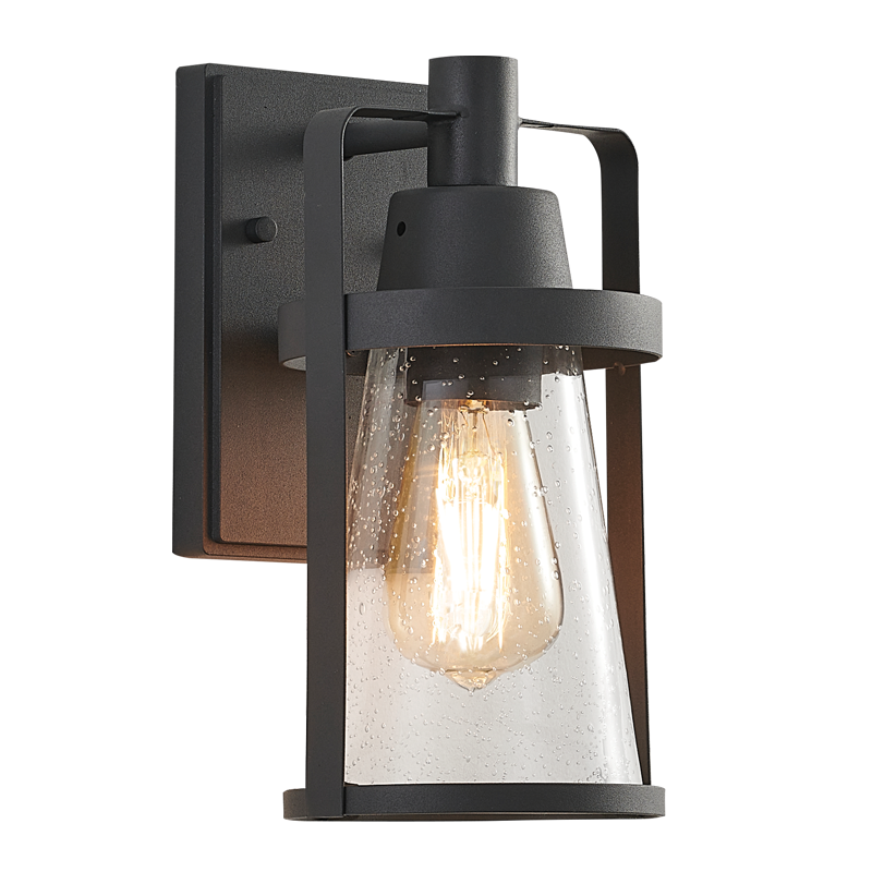 Metal with Clear Speckled Glass, IP54 (L528 BLACK)
