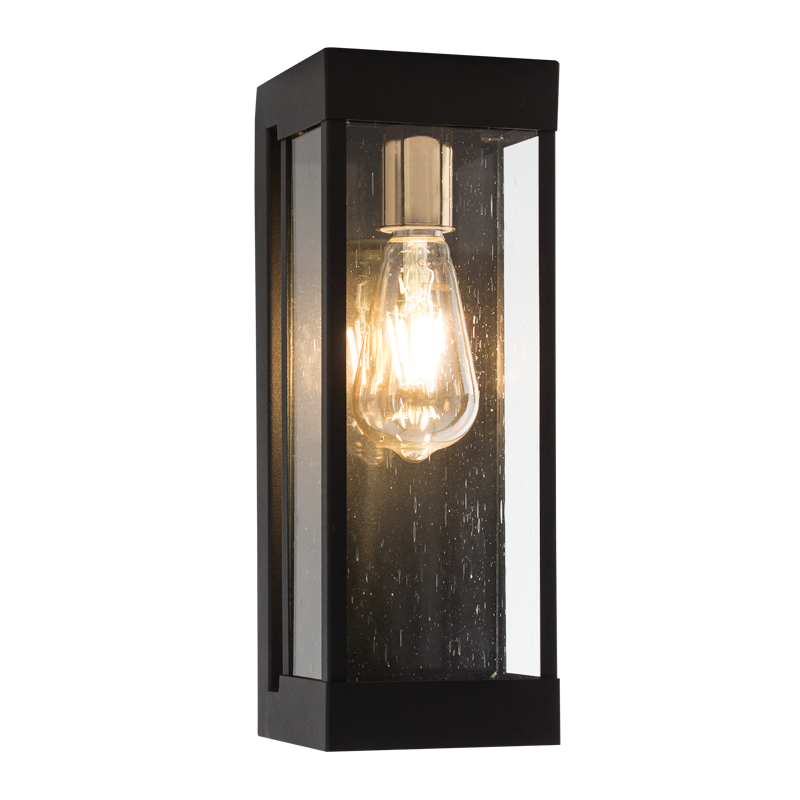 Metal and Clear Speckled Glass, IP54 (L523 BLACK)