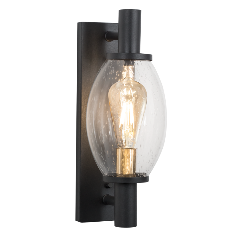 Metal and Clear Speckled Glass, IP54 (L522 BLACK)