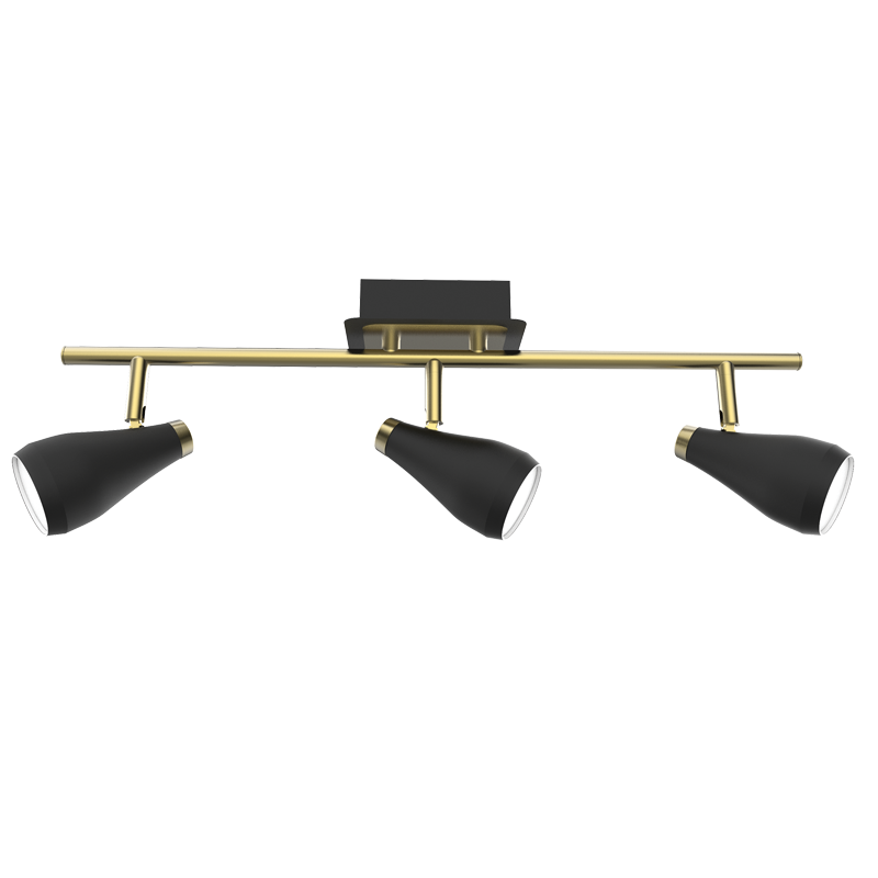 Matt Black and Satin Brass Spotlight (S173/3 BLACK/BRASS)