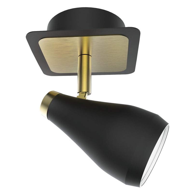 Matt Black and Satin Brass Spotlight (S173/1 BLACK/BRASS)