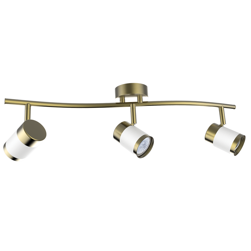 Matt White and Satin Brass Spotlight (S172/3 BRASS/WHITE)