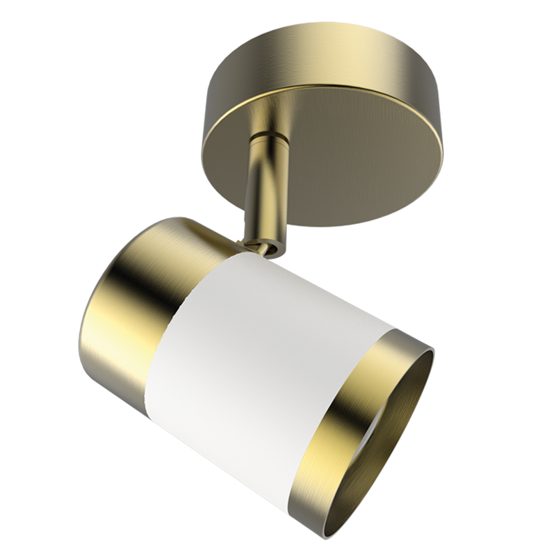 Matt White and Satin Brass Spotlight (S172/1 BRASS/WHITE)
