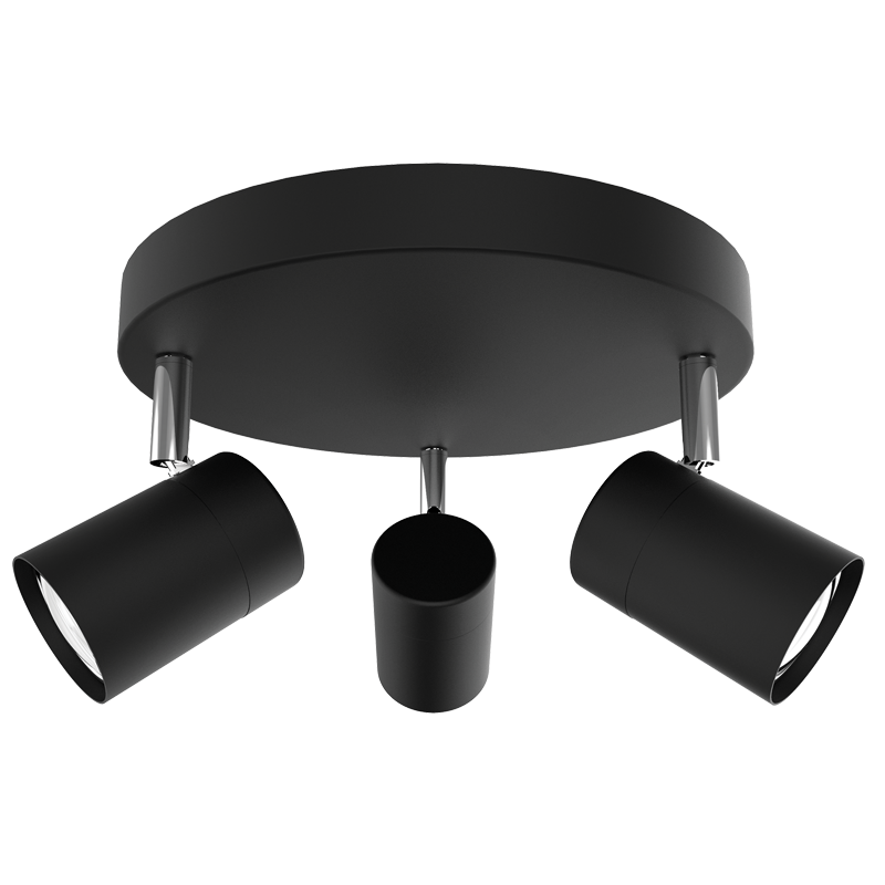 Matt Black and Polished Chrome Spotlight (S167/3 MATT BLACK)