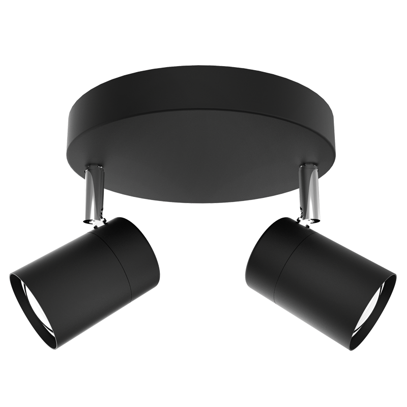 Matt Black and Polished Chrome Spotlight (S167/2 MATT BLACK)
