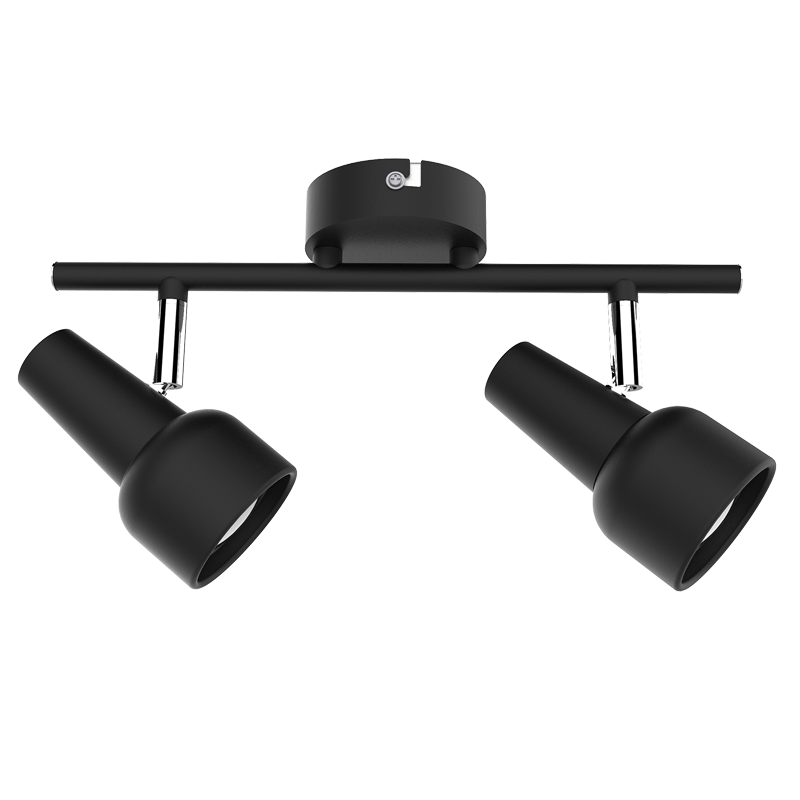 Matt Black and Polished Chrome Spotlight (S165/2 MATT BLACK)