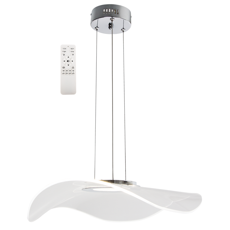 Polished Chrome and Acrylic Pendant with Remote Control, CCT LED (PEN094/1 CHROME)