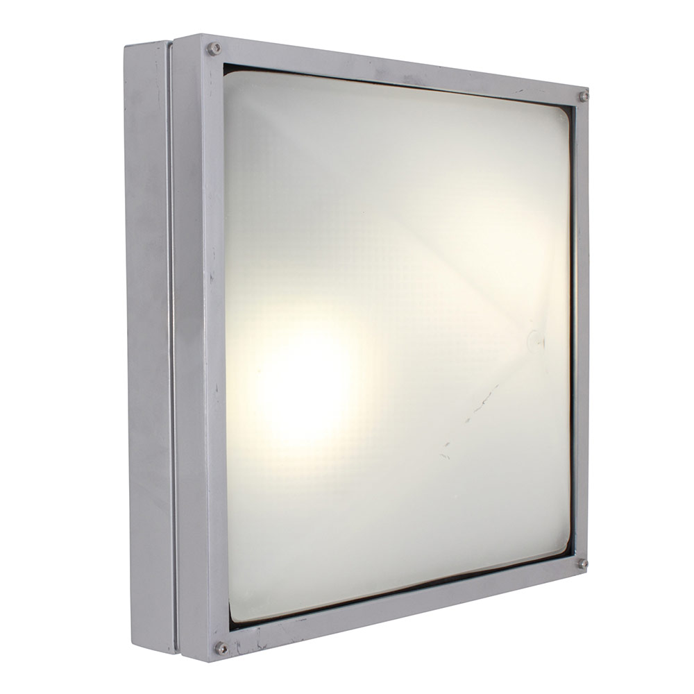 Large square bulkhead plain silver (B104S)