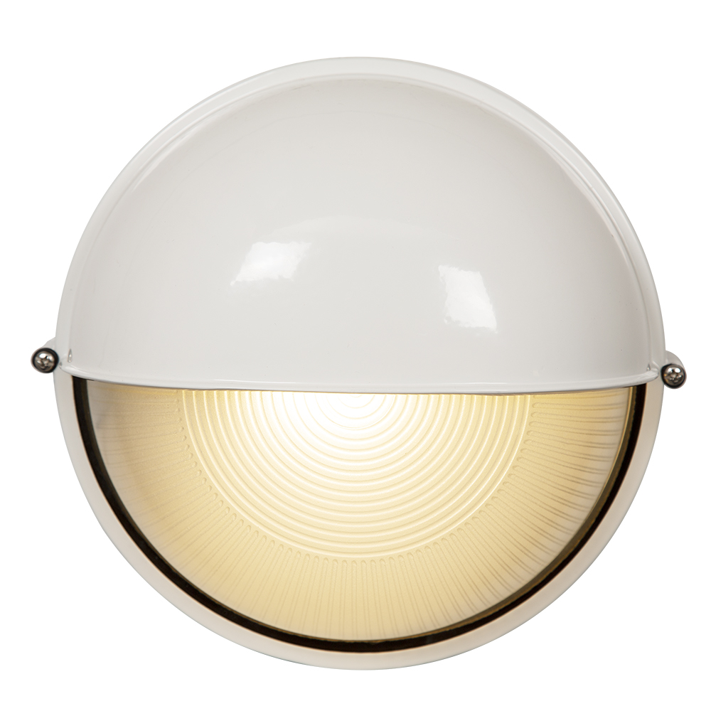 White Round Large Eyelid Bulkhead 240mm (B116W)