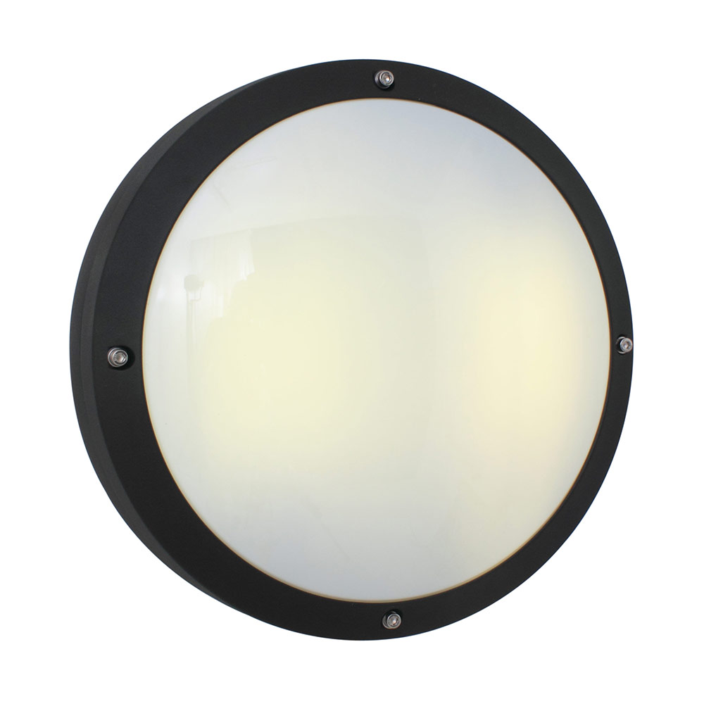Canto round bulkhead black aluminum (B128B)