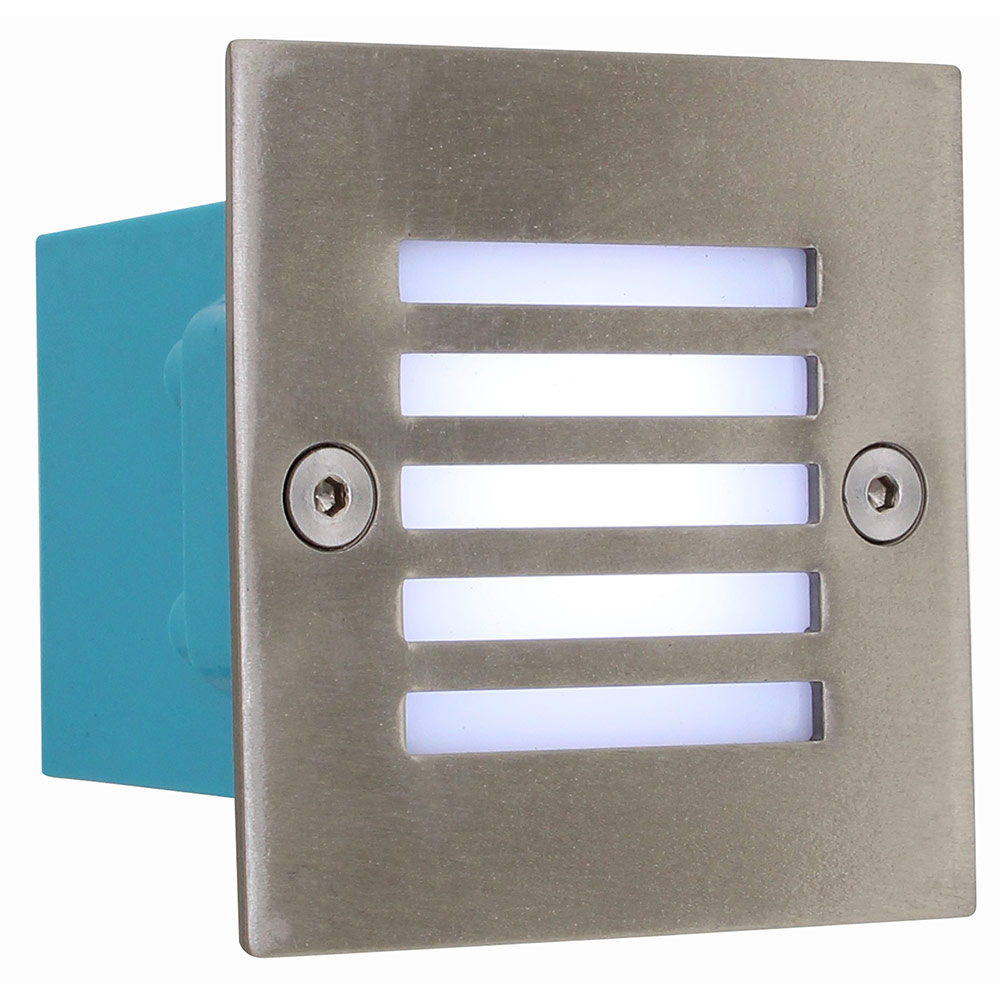 Square S.Steel LED Footlight with Grid inc 9x0.12W LEDs (B158)