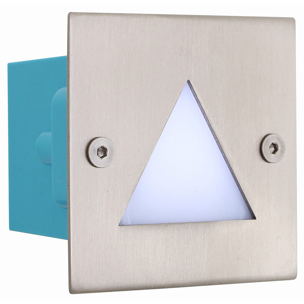 Square S.Steel LED Footlight with Triangle inc 9x0.12W LEDs (B159SC)