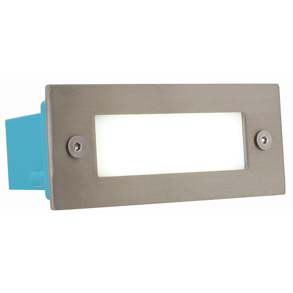 Rectangle S.Steel LED Footlight Plain inc 12x0.12W LEDs (B162)