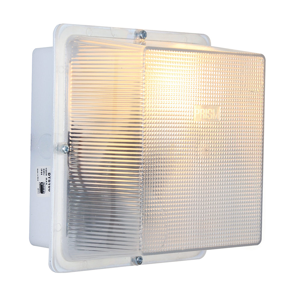 Square bulkhead aluminum/polycarboate white (B179)