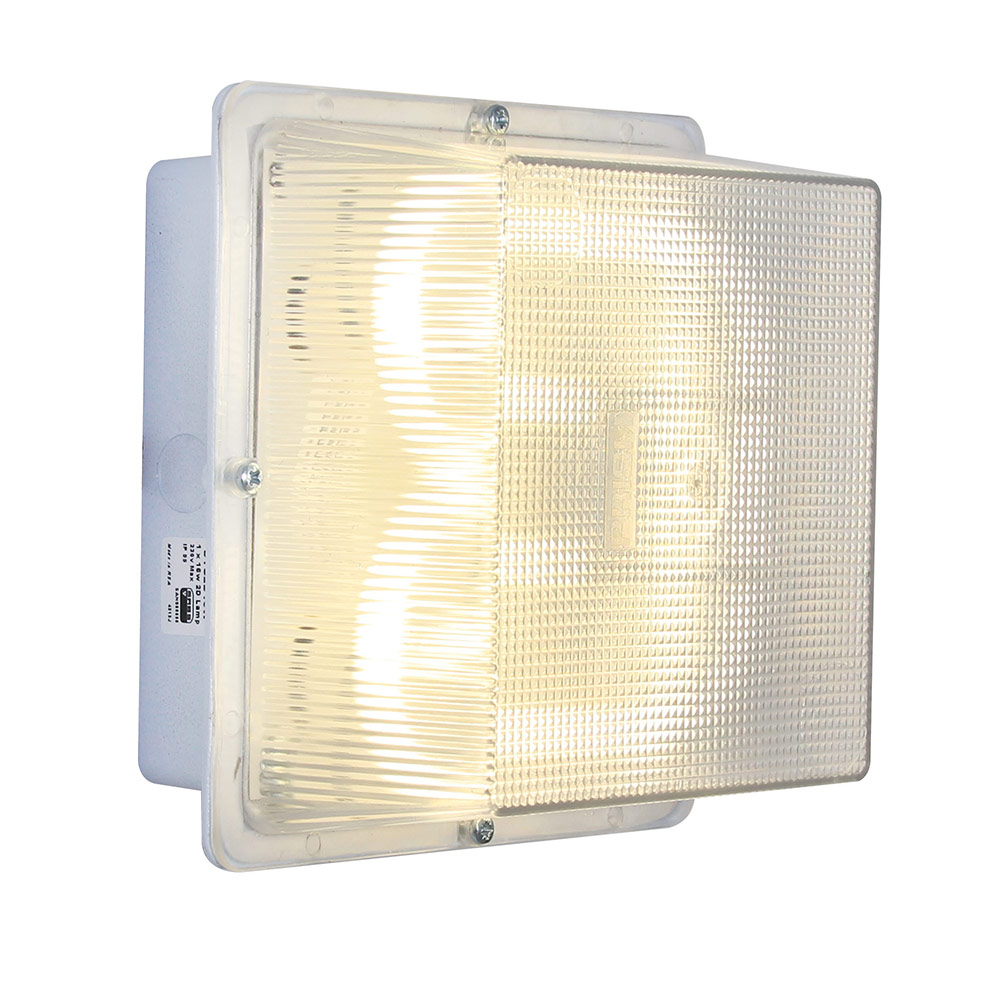 Square bulkhead aluminum/polycaronate white (B180)