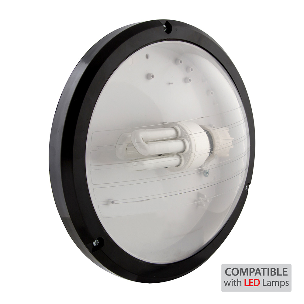Bulkhead ABS Clear Acrylic Lens Black (B190B)