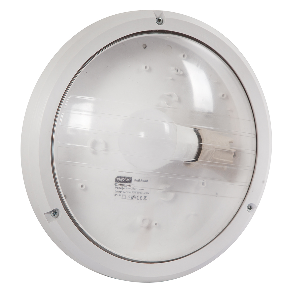Bulkhead ABS Clear Acrylic Lens White (B190W)