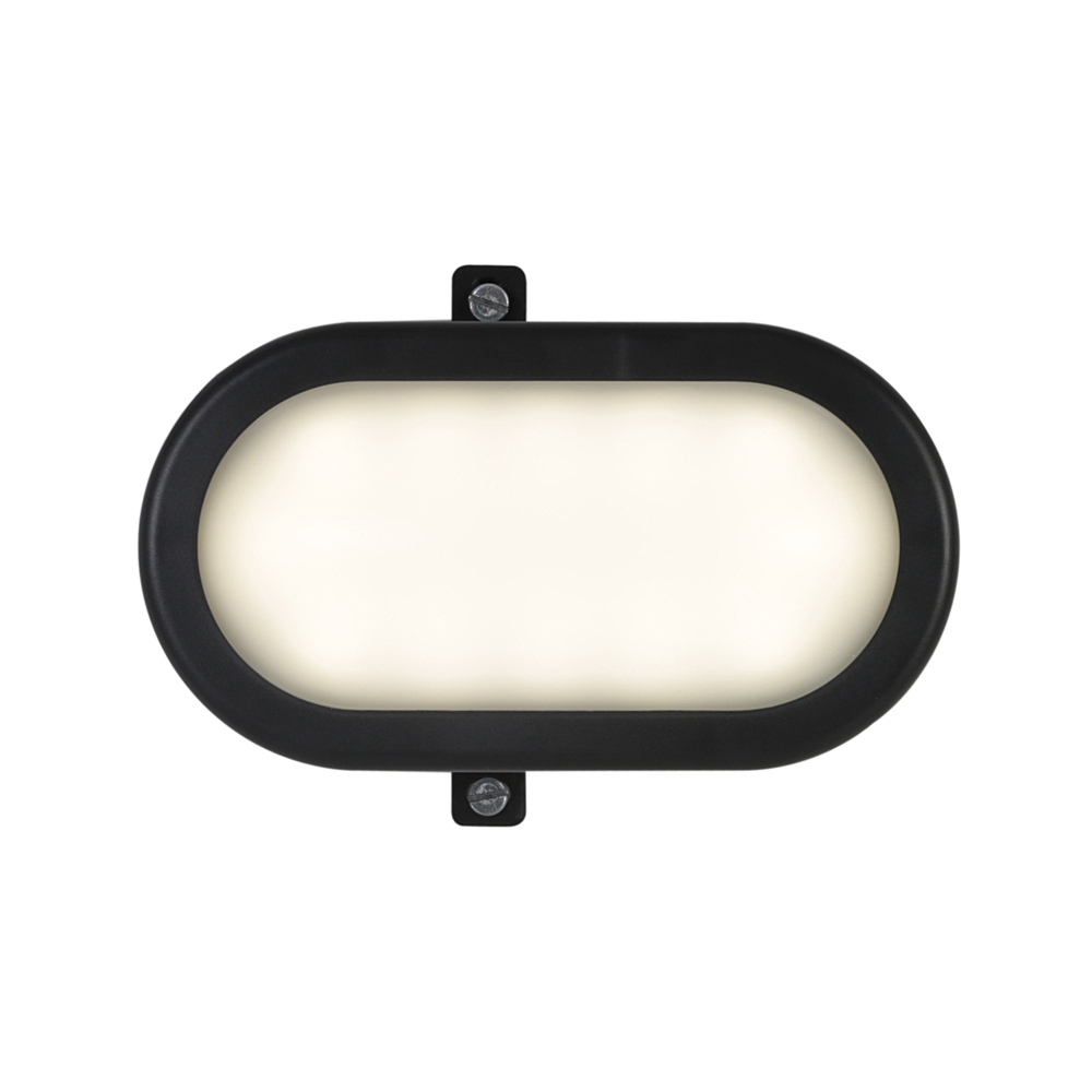 LED Bulkhead 6W Oval Black (B249)