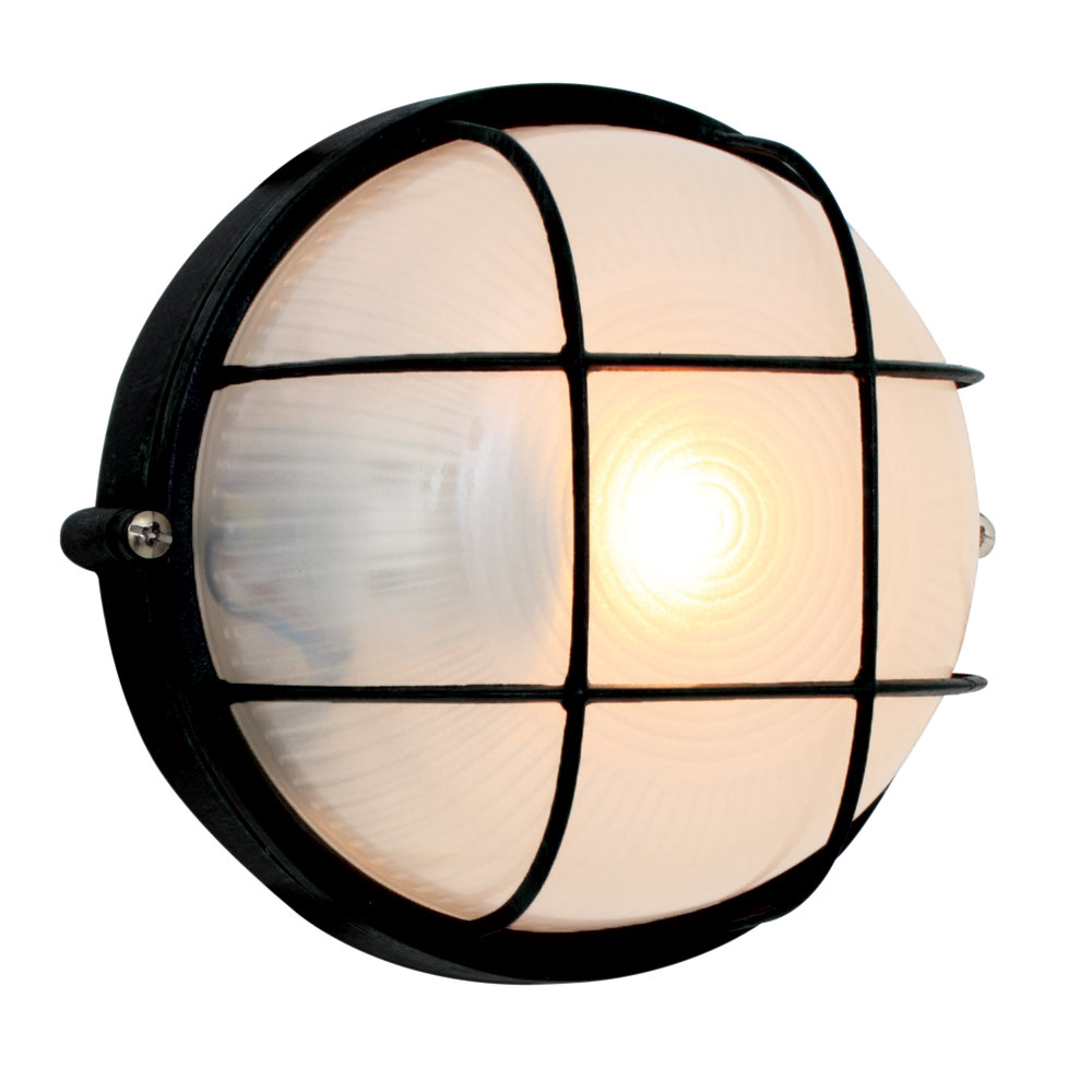 Small round bulkhead with grid black (B53)