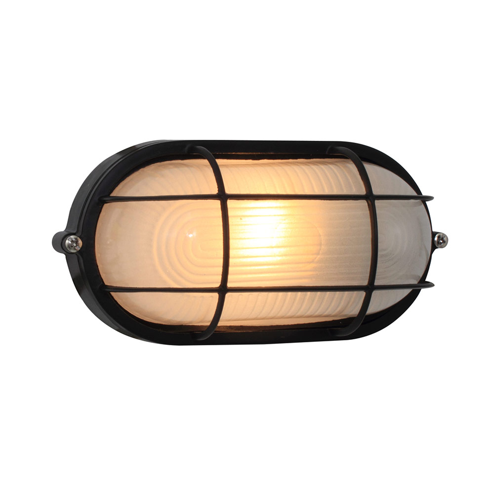 Small oval bulkhead with grid black (B58)
