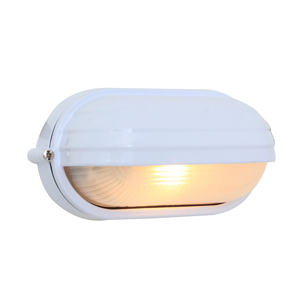 Small oval bulkhead with eyelid white (B60W)