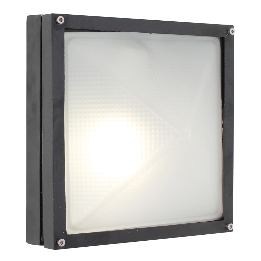 Small square bulkhead black 60W (B95B)