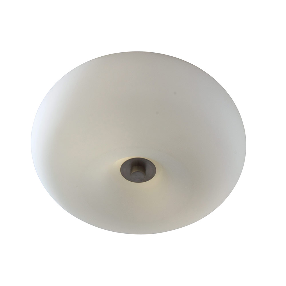 Optica Ceiling Light Opal Glass Satin Chrome 280mm (C247)