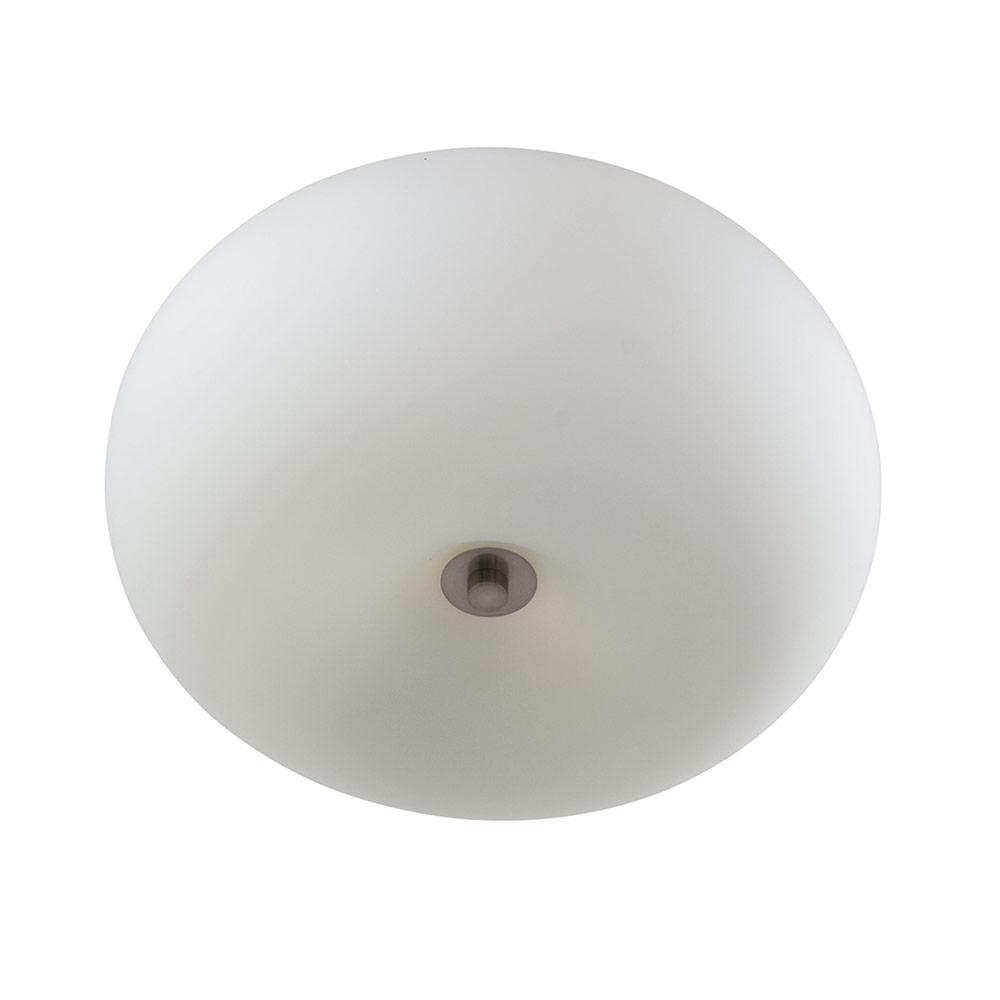 Optica ceiling light opal glass satin chrome 350mm (C248)