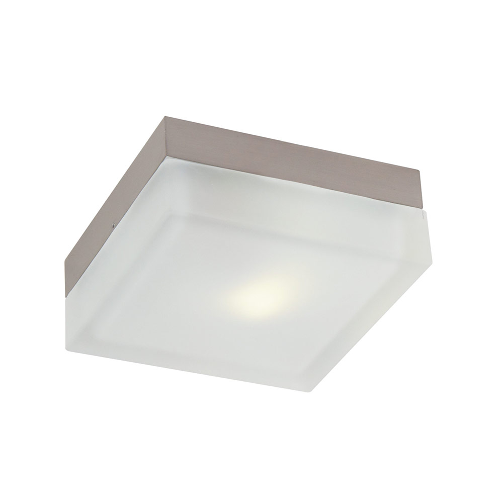 Square ceiling light 1x 40W aluminium (C264)