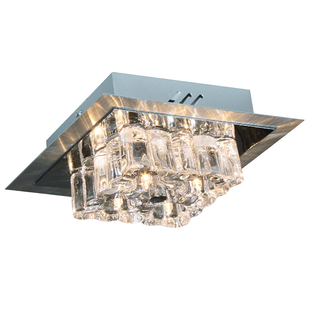 Square Alum./Chrome C/Light  with Crystal glass dif  Incl.4x10W G4 12V (C347CH)