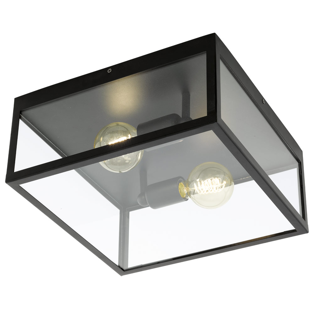 Charterhouse black and clear glass ceiling light (C471)