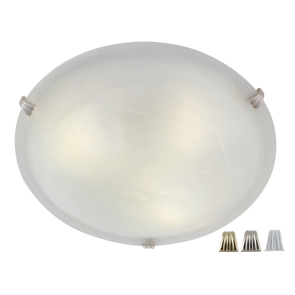 Ceiling 300mm alabaster glass 3 clips (C48)