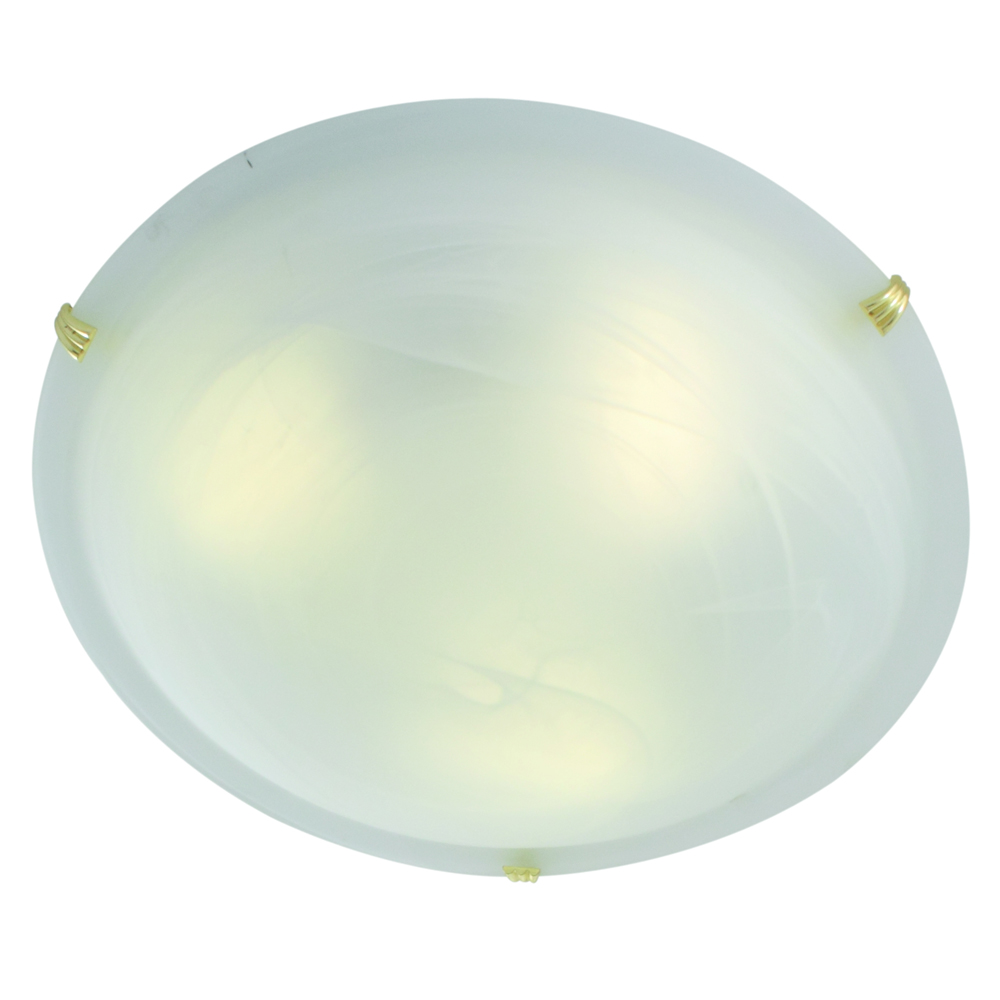 Ceiling 400Mm Alabaster Glass E27 Polished Brass Clips (C49PB)