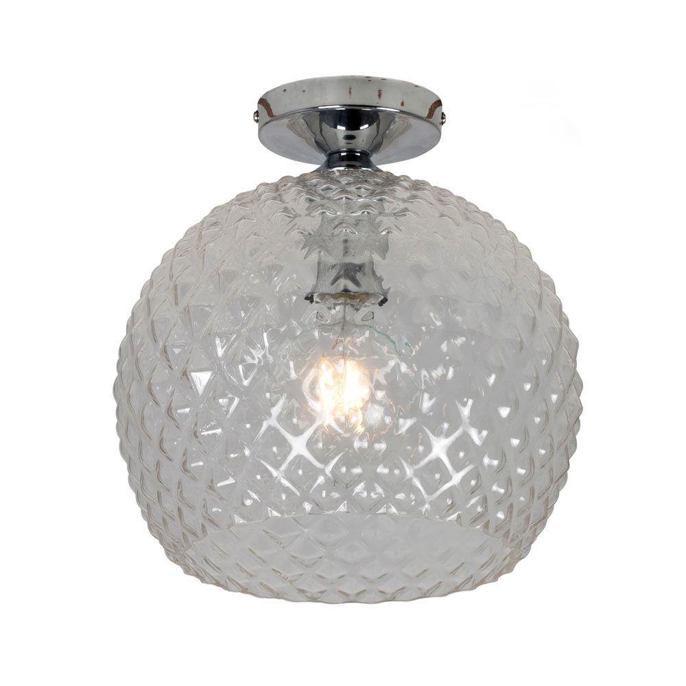 Porto Ceiling Light Chrome with Clear Glass (C575)
