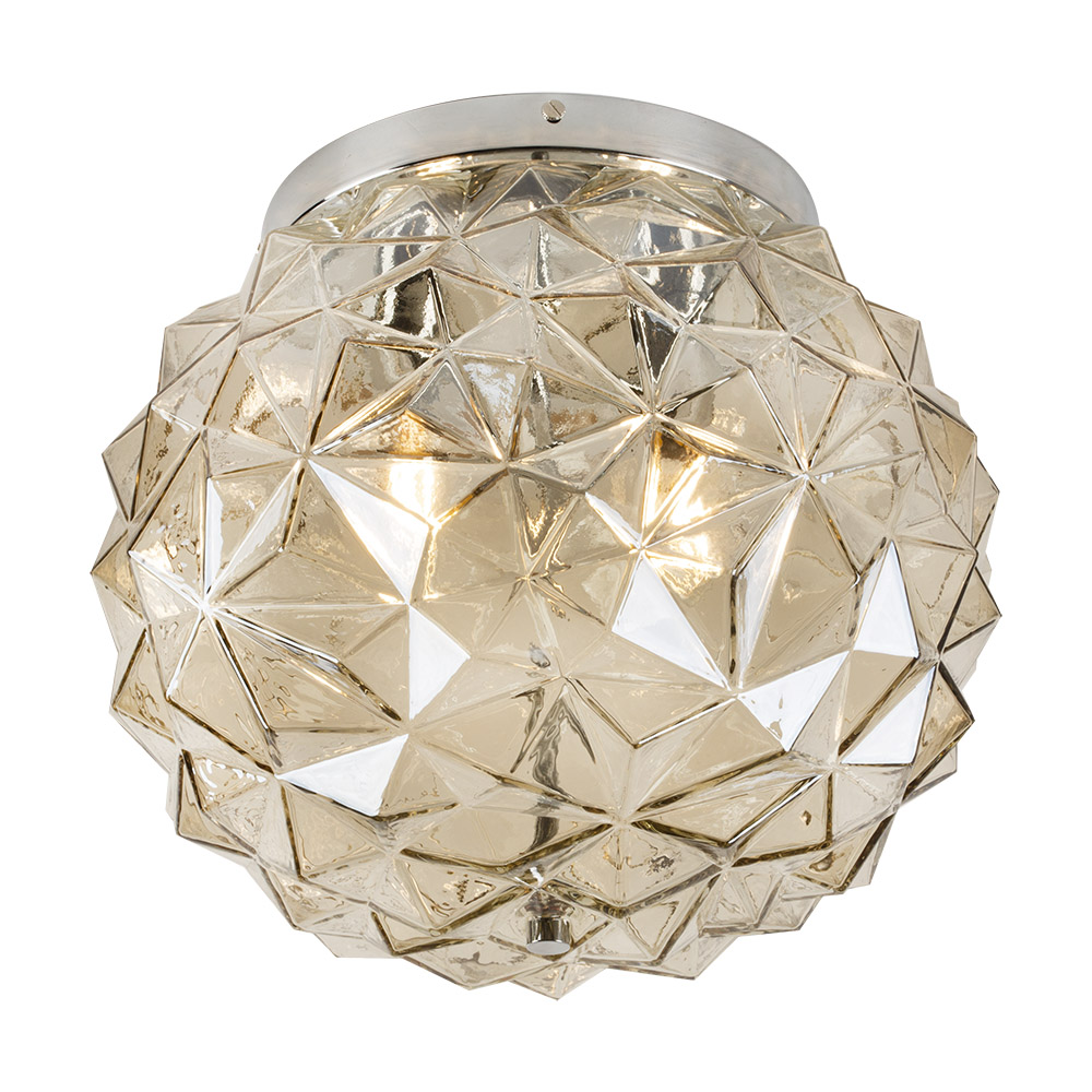 Ceiling Lamp Glass 350 2 x E14 Chrome/Cognac (C680)