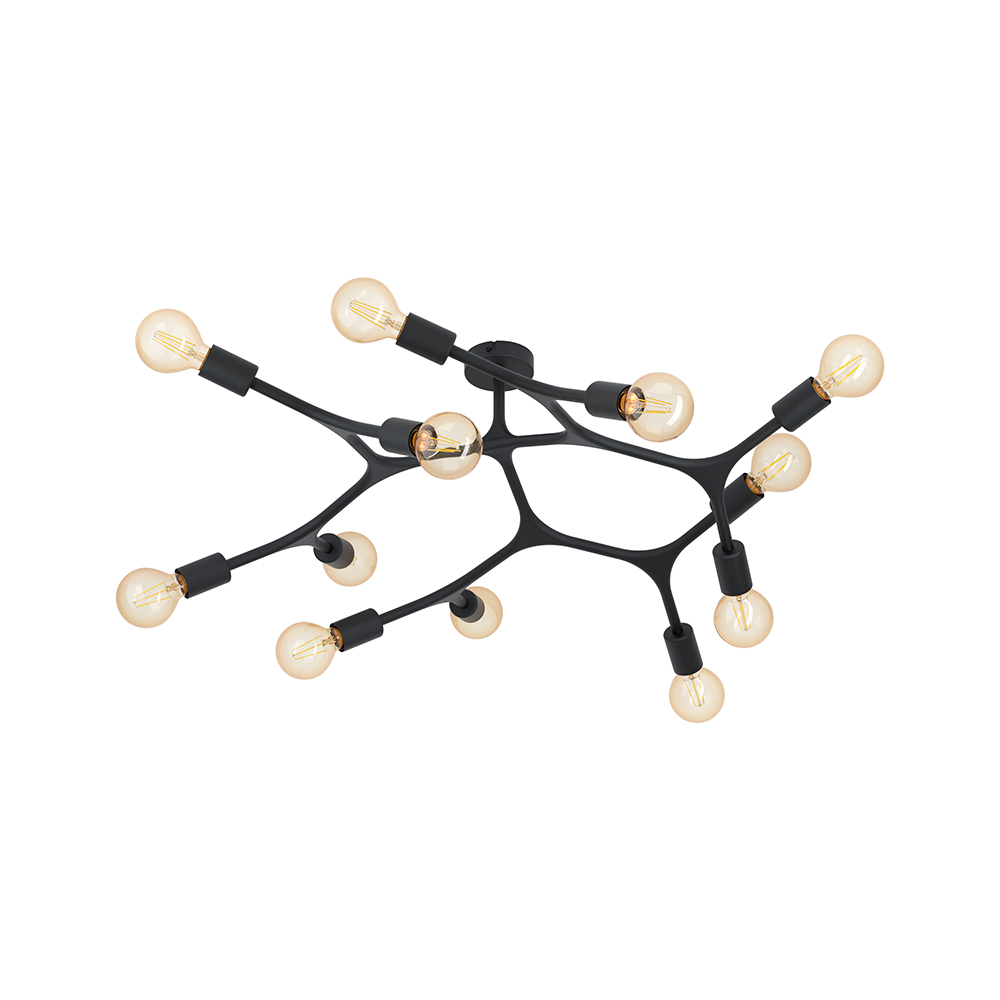 Bocadella 1 Ceiling 12L E27 60W Black (C687)
