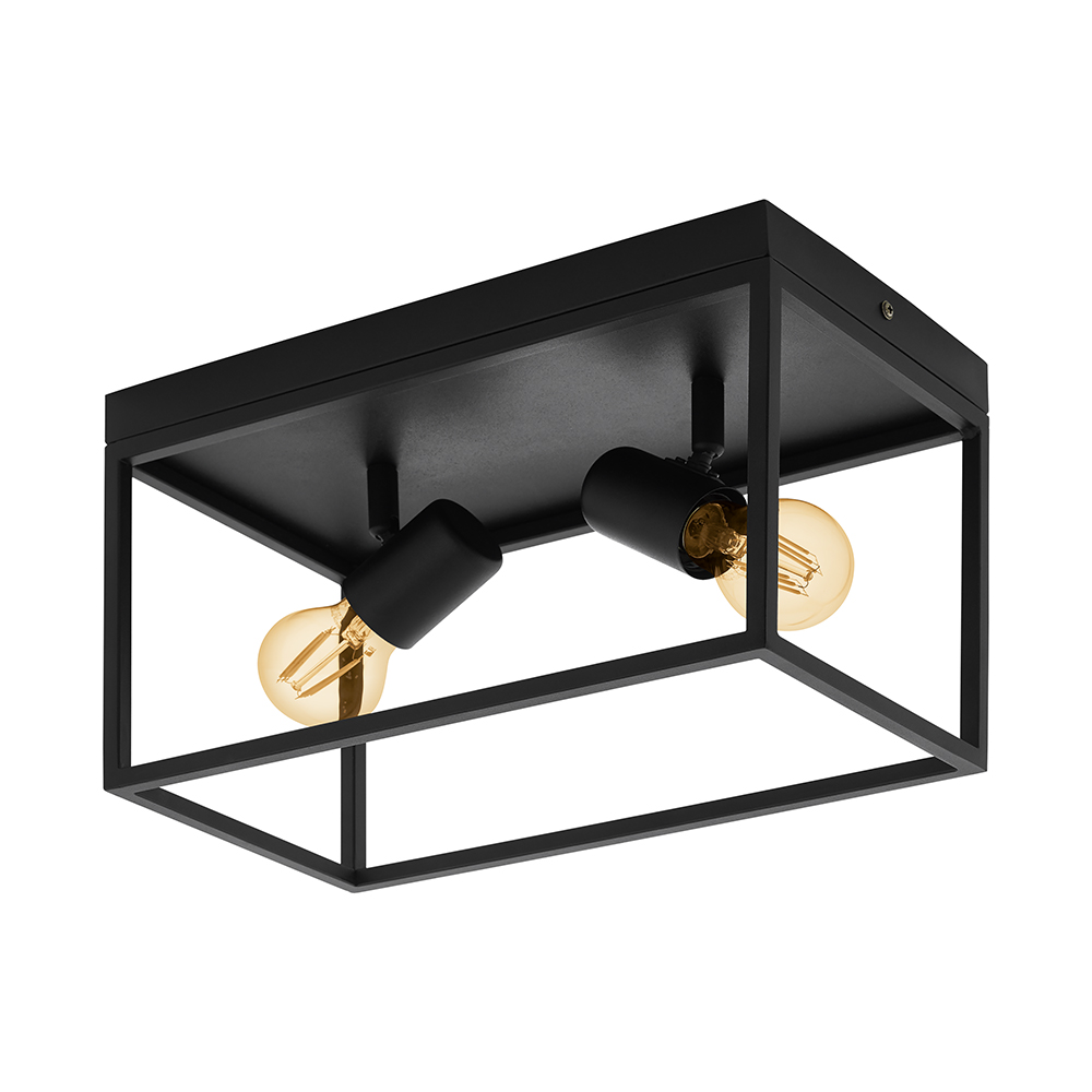 Black Silentina 2lt Ceiling Light (C689)