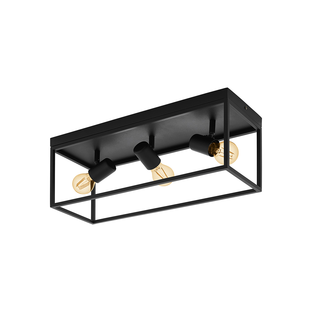Black Silentina 3lt Ceiling Light (C690)
